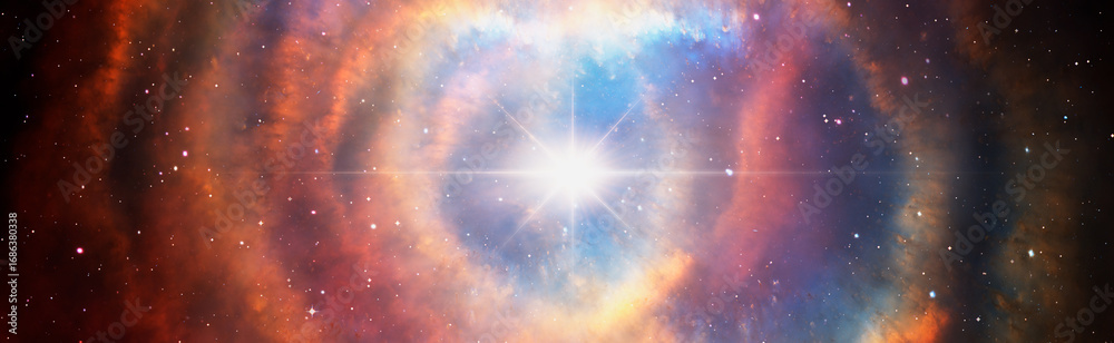 Obraz premium Supernova explosion in the center of galaxy 