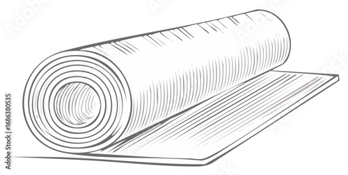 Linocut printmaking texture roll illustration vector. Lino cut rolled engraving effect material texture.