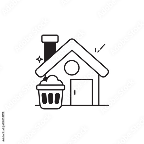 House renovation icon design with white background stock illustration
