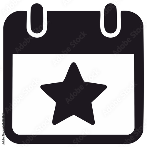 Special event calendar icon with a star symbol for important dates, holidays, and deadlines