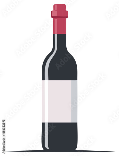 Vector illustration of a wine bottle with blank label.