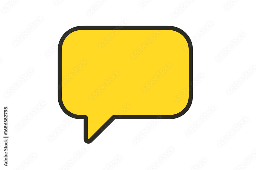 Vibrant Yellow Speech Bubble Vector Illustration for Digital Graphics, Flat Comic Dialogue Cloud with Transparent Background, Empty Text Balloon Design, Communication, Cartoon Template Vibrant Yellow Speech Bubble Vector Illustration for Digital Graphics, Flat Comic Dialogue Cloud with Transparent Background, Empty Text Balloon Design, Communication, Cartoon Template