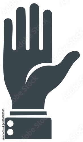 Vector illustration of hand stop gesture with business shirt sleeve isolated