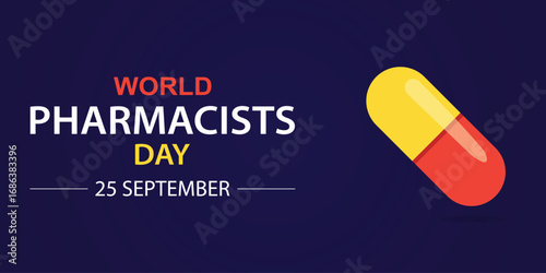 World pharmacists day. World pharmacists day is celebrated on September 25th each year. Vector illustration. 