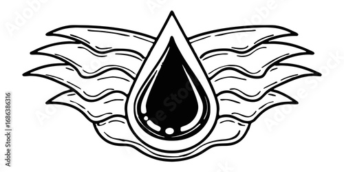 Water drop with waves vector illustration fresh water wave design liquid drop water element nature vector art isolated on transparent background 