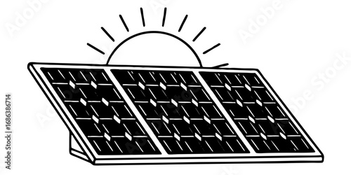Solar panel energy renewable power electricity sun clean technology photovoltaic system sustainability future isolated on transparent background 