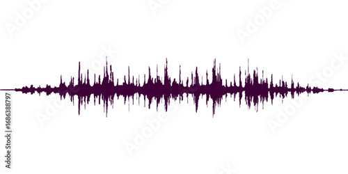 Vector illustration of a blue sound wave equalizer with a city backdrop and a light abstract music design