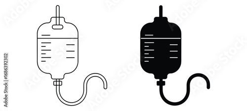 Two Icons of an IV Drip Bag untitled illustration