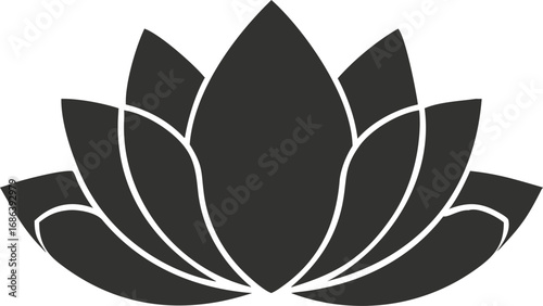Elegant lotus flower icon symbolizing peace, purity, and enlightenment for wellness brands