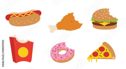 Delicious fast food treats ready for a satisfying meal, perfect for restaurant menus
