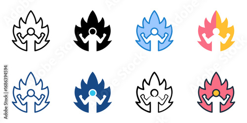 Power up icon set multiple style collection 
