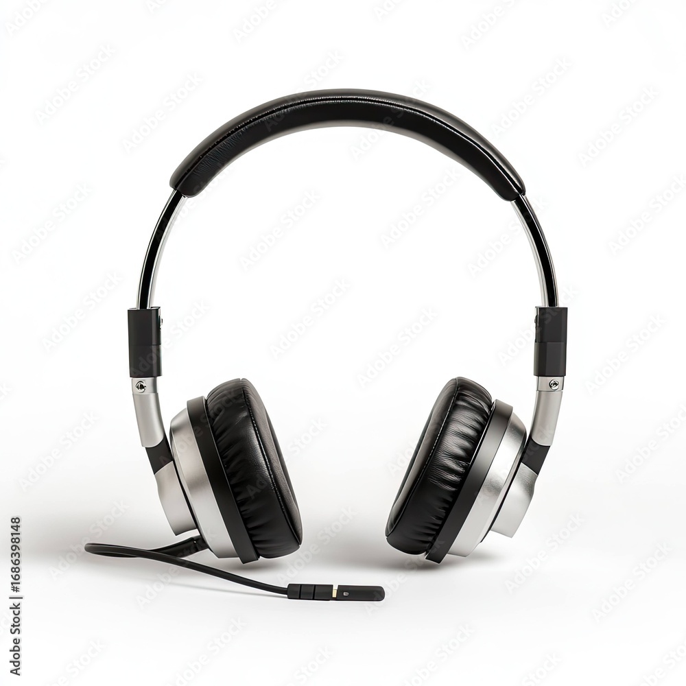 Fototapeta premium Listening experience with premium headphones in minimalist studio setting high-quality product photography