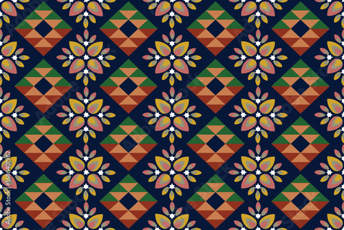 Seamless Ikat ethnic patterns in horizontal stripes, perfect for textile, fashion design, fabric printing, and home decor. Inspired by traditional weaving with modern color twist Ideal for background