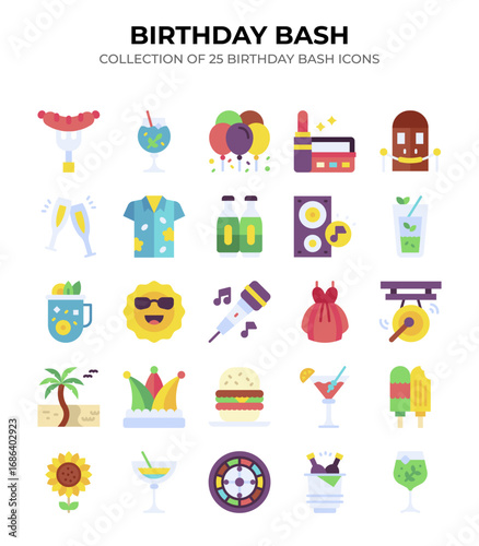 Birthday Bash. Collection of 25 Birthday Party Icons