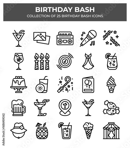 Birthday Bash. Collection of 25 Birthday Party Icons