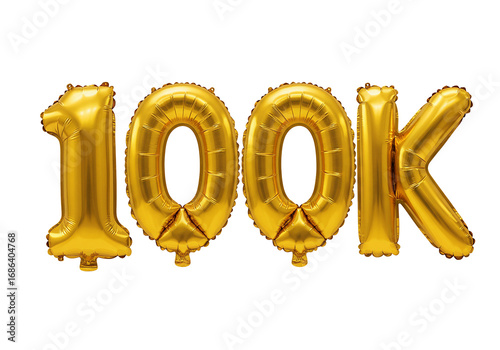 Gold balloons 100 k celebration anniversary number digit