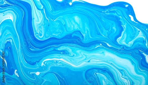 Abstract Blue and White Fluid Art