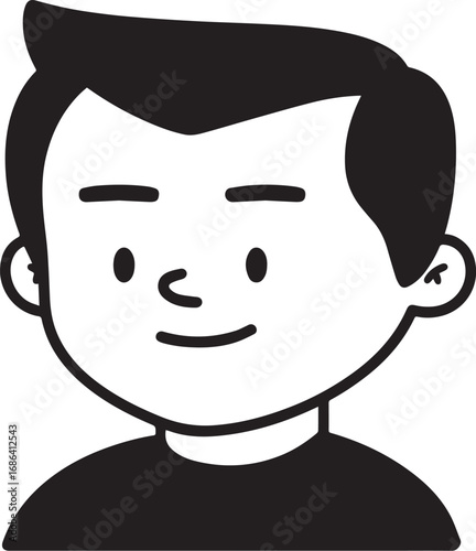 Handsome Man Black and White Illustration Vector Image Male Portrait Fashion Sketch Line Art Design