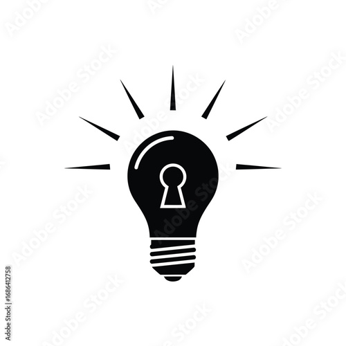 Vector drawing of a bright light bulb, a symbol of creative thinking and innovative ideas