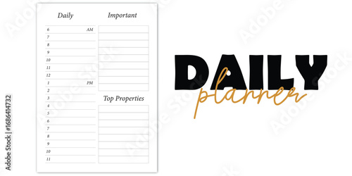 A sleek daily planner inviting focused productivity for achieving goals with structured scheduling featuring clear