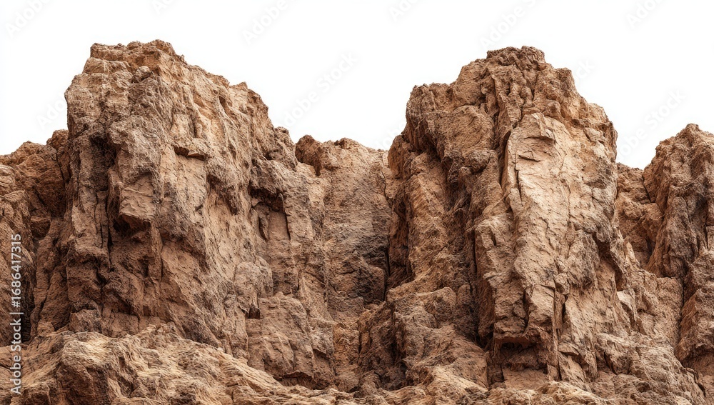 Fototapeta premium Rocky cliff face, light brown, textured