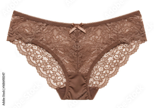 Brown lace underwear lingerie womens undergarments intimate apparel fashion soft delicate transparent background