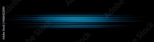 Streak. Dense horizontal lines arranged in wide composition. Glowing gradient effect creates dynamic movement and illumination across dark space.