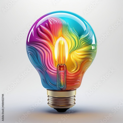 Generated image: Bunte Glühbirne