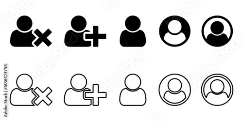 User icon set. Vector  illustration. 