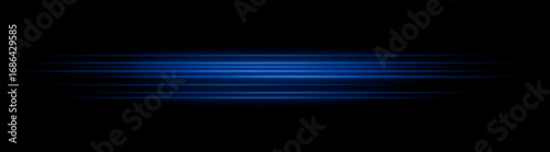 Streak. Dense horizontal lines arranged in wide composition. Glowing gradient effect creates dynamic movement and illumination across dark space.