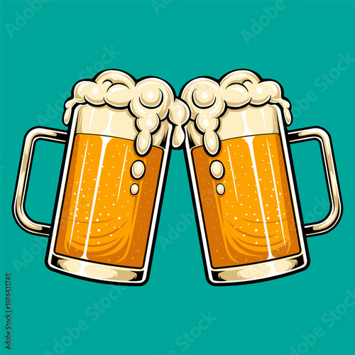 Character of a waiter for beer beverage business