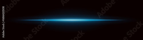Radiant light. Straight glowing beam with intense center and dark fade edges. Suitable for digital interfaces and futuristic motion effects.