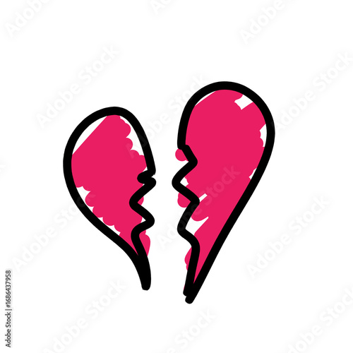 red heart on white background