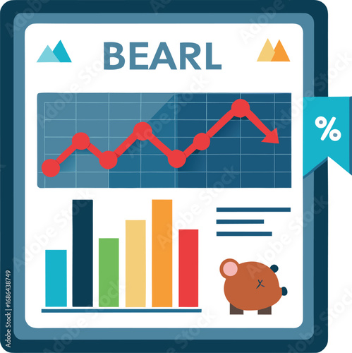 Digital Tablet Showing Bearish Market Indicators