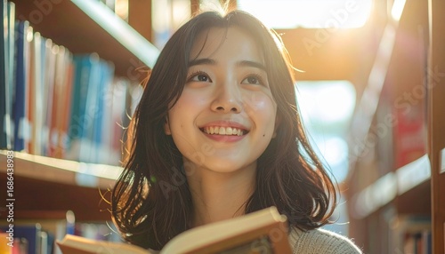 Wallpaper Mural 図書館で本を読む女性（読書、趣味、学び） Torontodigital.ca