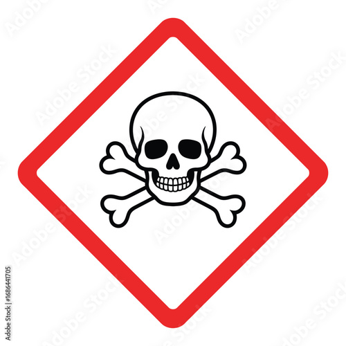 Skull and crossbones symbol indicating extreme danger and toxicity hazard