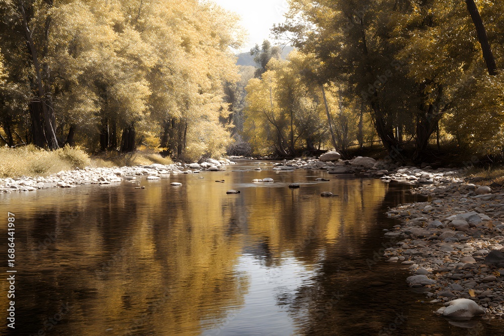 Fototapeta premium 가을 강 풍경