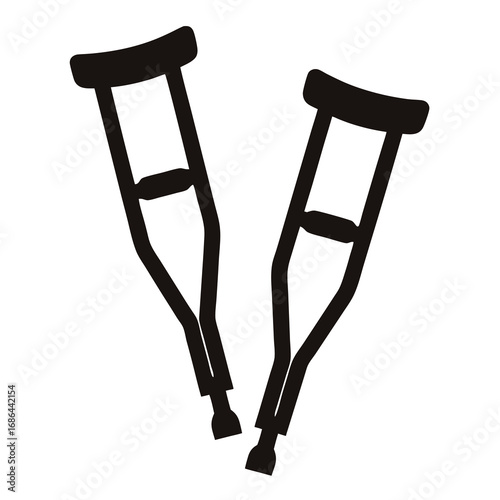 A Simple Icon of Crutches for Aiding Mobility After An Injury