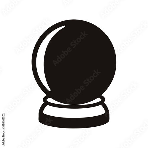 Single Black Silhouette of a Crystal Ball for Fortune Telling Purposes