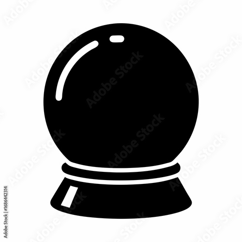 A Simple Black and White Illustration of a Fortune Teller's Crystal Ball
