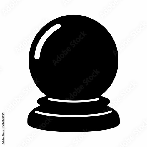 Mystical Crystal Ball Icon on a Pedestal for Future Sight Illustrations