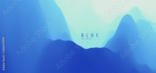 Landscape with mountains and fog. Mountainous terrain. Abstract background. Vector illustration.