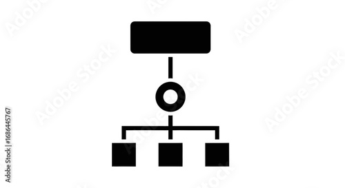 hierarchy icon vector, flowchart design symbol, organizational chart icon, business process diagram, workflow management symbol, structure chart vector, corporate hierarchy illustration, org chart ico