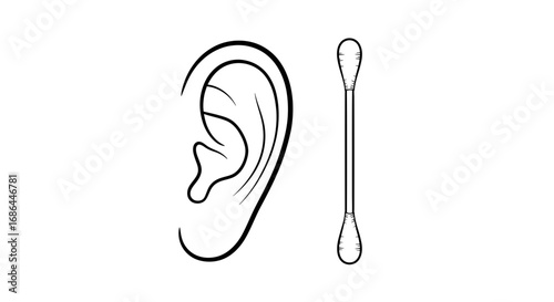 ear, cottonbud, earcleaning, hygiene, healthcare, medical, earicon, cottonswab, earcare, earsymbol, earillustration, eargraphic, earvector, earhealth, earhygiene, earsilhouette, qtip, cleaningear, cot