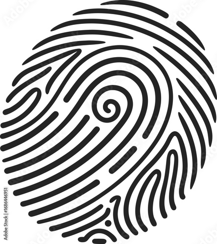 Simple Vector Illustration of a Fingerprint Pattern
