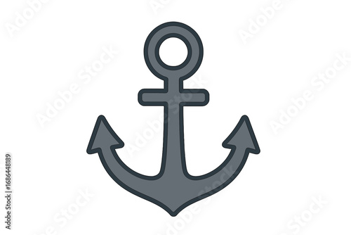 Anchor vector icon in flat style. Nautical marine symbol for boat or ship. Sea and ocean travel equipment. Naval, maritime, and sailing logo concept illustration.
