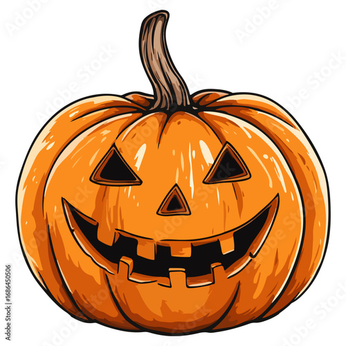 pumpkin, jack-o-lantern, decoration, halloween, festival, vector, transparent background, lantern, october, scary, horror, jack, evil, celebration, isolated
