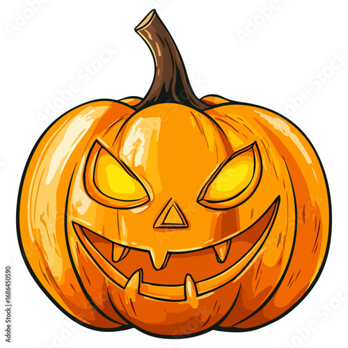 pumpkin, jack-o-lantern, decoration, halloween, festival, vector, transparent background, lantern, october, scary, horror, jack, evil, celebration, isolated