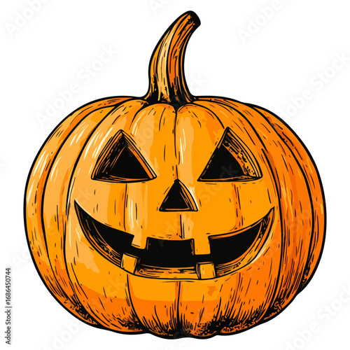 pumpkin, jack-o-lantern, decoration, halloween, festival, vector, transparent background, lantern, october, scary, horror, jack, evil, celebration, isolated