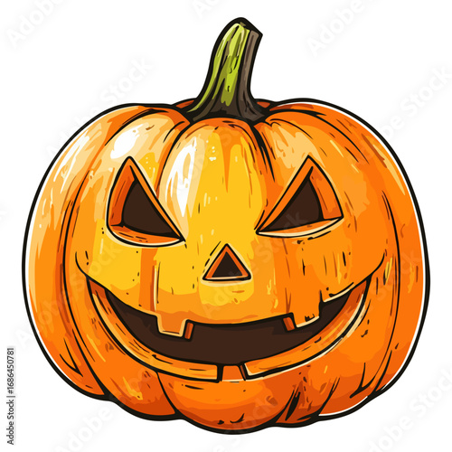 pumpkin, jack-o-lantern, decoration, halloween, festival, vector, transparent background, lantern, october, scary, horror, jack, evil, celebration, isolated